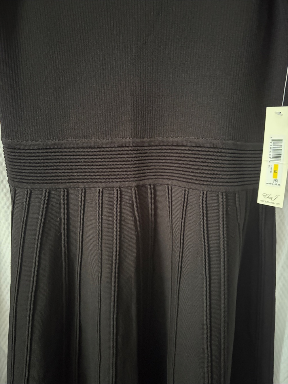 NWT Eliza J High Quality Knit Style Black Midi Dress In Size Medium - Picture 6 of 9
